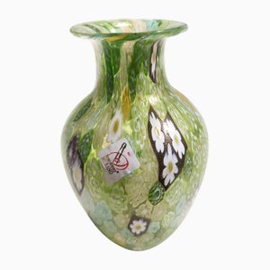 Vaso vintage in vetro di Murano verde, Italia, anni '80