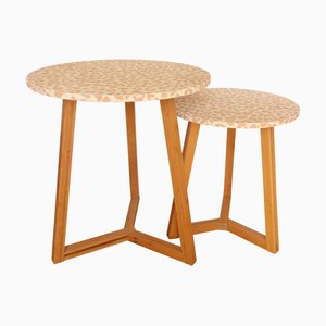 Double Jungle Restyled Nesting Tables by Habitat Improver, Set of 2