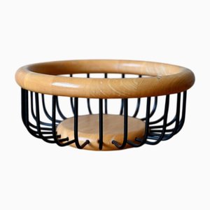 Scandinavian Fruit Bowl in Metal and Wood from Boda Nova, 2000s