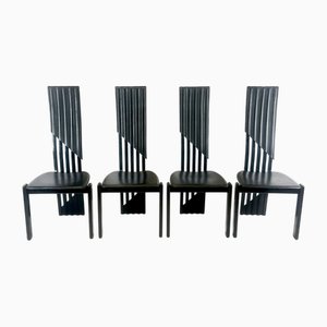 Italian Modern Tripod Chairs from Lübke, 1980s, Set of 4