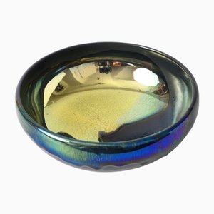 Vintage Iridescent Glaze Studio Pottery Bowl, 1980s