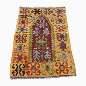 Vintage Turkish Handmade Kilim Rug in Wool