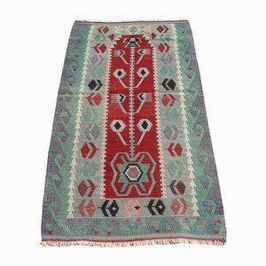 Vintage Turkish Handmade Kilim Rug in Wool