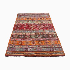 Vintage Turkish Handmade Kilim Rug in Wool