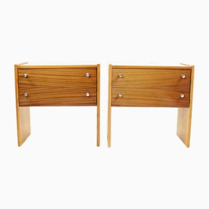 Vintage Bedside Tables in Mahogany from Up Závody, 1972, Set of 2