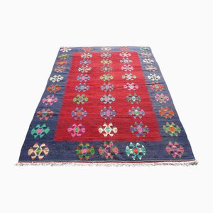 Vintage Turkish Handmade Kilim Rug in Wool