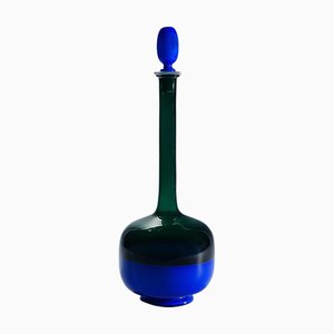 Art Glass Morandiana Bottle attributed to Gio Ponti for Venini Murano, 1950s