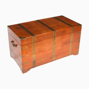 Antique Military Chest in Teak, 19th Century