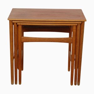 Nesting Tables in Teak by Hans Wegner, 1960s, Set of 3