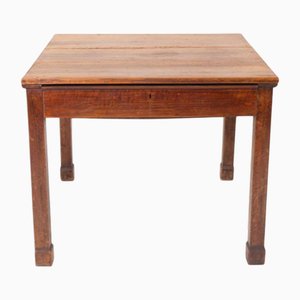 Square Wood Table with Drawer