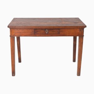 Wood Table with Central Drawer