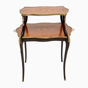 Französische Etagere aus Nussholz mit Intarsien, 1870er