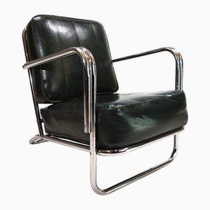 Silla Art Déco de acero tubular al estilo de Gilbert Rhode, años 30