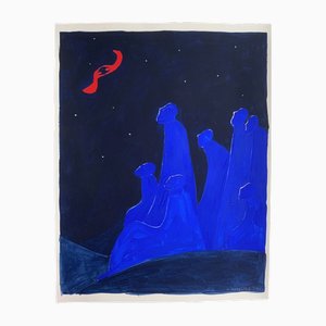 Waleria Matelska, Starry Night, 2024, Acrylic on Paper
