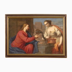 Italian School Artist, Jesus and the Samaritan Woman at the Well, 1600s, Oil on Canvas