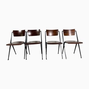 Chaises Pyramide par Wim Rietveld, Set de 4