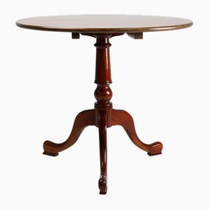 Table Vintage Ronde Inclinable en Merisier, Angleterre, 1950s