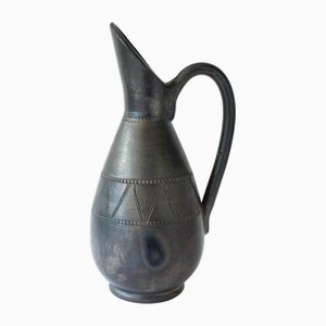 Handgefertigte Vintage Keramikvase in Schwarz von Bisalhaes, 1960er
