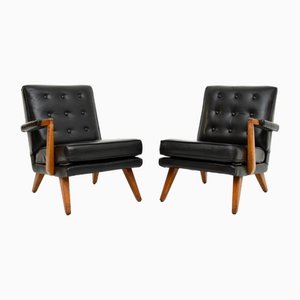 Chaises Vintage en Cuir de G-Plan, 1950, Set de 2