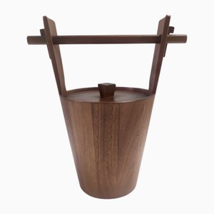 Postmodern Ebonized Beech Ice Bucket from Anri Form, Italy, 1970s