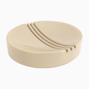 Vintage Round White Ceramic Catchall by Giancarlo Gabbianelli, 1960s