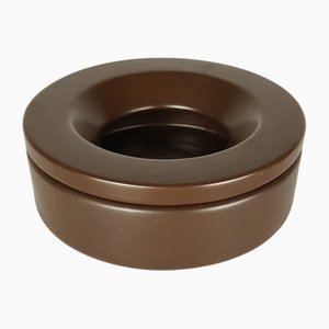 Small Brown Ceramic Barbados Ashtray by Angelo Mangiarotti for Danese, 1964