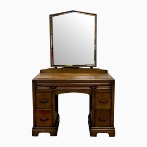 English Art Deco Dressing Table in Oak
