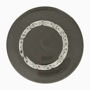 Large Postmodern Round Blown Glass Serving Plate attributed to Seguso, Murano, Italy, 1960s