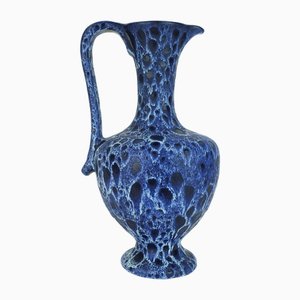 Large Model 228 Vase Jug in Blue Fat Lava Drip Glaze from Kreutz-Keramik, 1960s