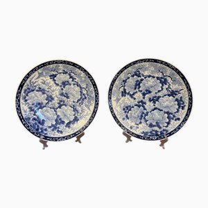 Chargeurs Antiques Imari Bleus et Blancs, Japon, 1900s, Set de 2