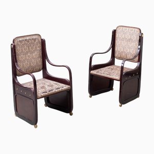 Art Nouveau Secessionistic Armchairs by Josef Hoffmann for Jacob & Josef Kohn, Vienna, 1901, Set of 2