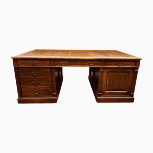 Large English Oak Partners Desk