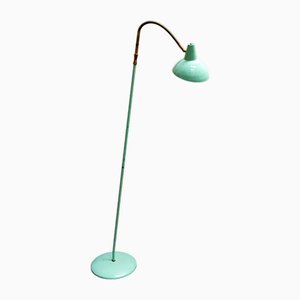 Vintage Floor Lamp in Enamelled Iron and Brass, 1950s