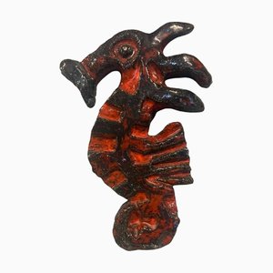 Large Brutalist Seahorse Wall Decoration by Piet Lemahieu, Belgium, 1960s