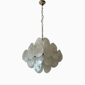 Lampada a forma di disco in vetro di Murano, anni '70