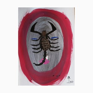 Kim Soo Young, Face of Women with Insects, 2023, Mixed Media on Paper