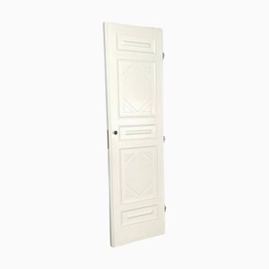 Puerta individual italiana de madera pintada en blanco con decoración, década de 2000