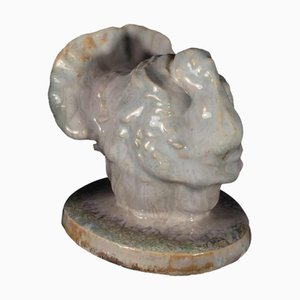 White Turkey Ceramic Animal Sculpture by Domien Ingels for Ceramaes, 1930s