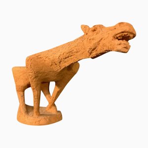 Terracotta Horse Animal Sculpture by Mario Peruggini, 1960s