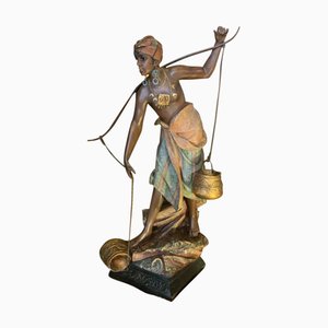 Portador de agua de mujer, siglo XIX, terracota