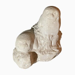 Eulen Tierskulptur aus Stein von Herbert Geldhof, 1960er