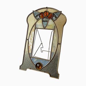 Jugendstil / Art Deco Fotohalter auf Messingständer, 1910er