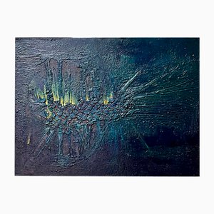 Erwin Mackowiak, Composición abstracta, óleo sobre tabla, años 60