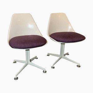 White Tulip Swivel Chairs by Maurice Burke for Arkana, 1960, Set of 2