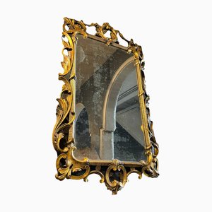 Louis XV Rocaille Carved Stucco and Gilded Wood Rocaille Mirror, 19th Century