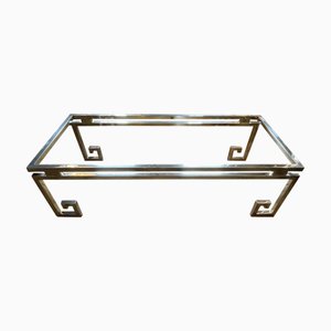 Hollywood Regency Couchtisch aus verchromtem Stahl & Glas von Belgo Chrome, 1970er