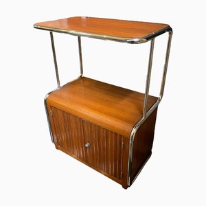 Credenza modernista Bauhaus in acciaio tubolare e legno, 1930