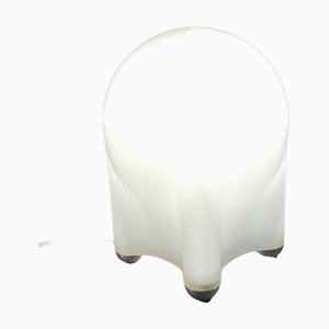 Drop Table Lamp in Frosted Glass & Chromed Feet by Giotto Stoppino for Enrico Tronconi, 1976