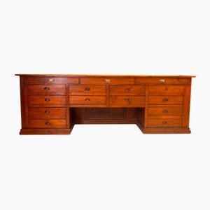 Credenza vintage in legno con 16 cassetti