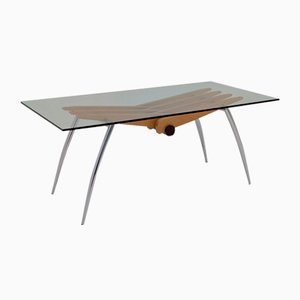 Frag Dining Table in Beech and Glass